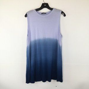 Lane Bryant Blouse Women Size 18/20 Purple Blue Ombre Sleeveless Pullover Top